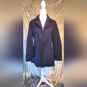 BANANA REPUBLIC Women's Jacket Coat Long Sleeve Pockets 100% Cotton Navy.Size M
